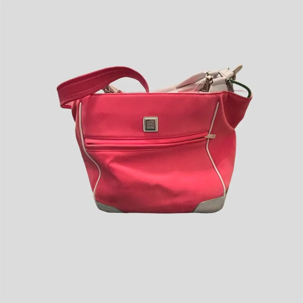 Diane Von Furstenberg pink weekend tote with accessories bags, brush, tag